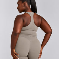 SoftMotion™ Racer Back Mid Tank Top with Built in Bra Shelf | Warm Sand