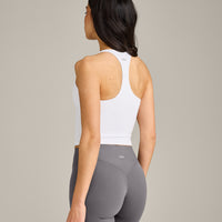 SoftMotion™ Racer Back Mid Vest With Built in Bra Shelf | White