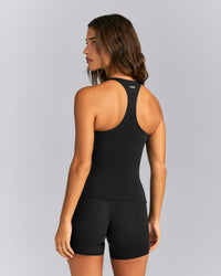 SoftMotion™ Racer Back Tank Top with Built in Bra Shelf | Black