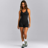 SoftMotion™ Racer Back Tank Top with Built in Bra Shelf | Black
