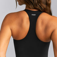 SoftMotion™ Racer Back Tank Top with Built in Bra Shelf | Black