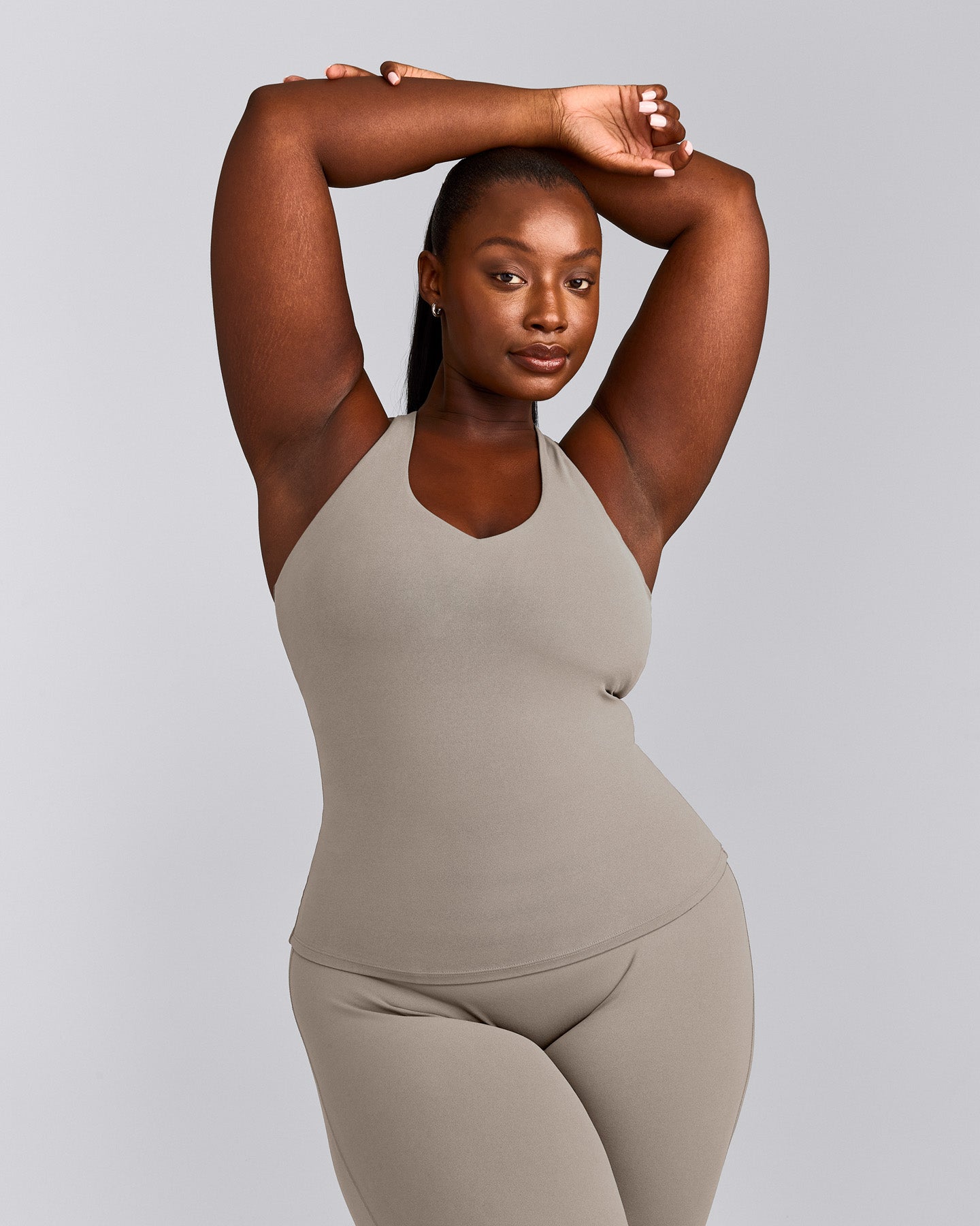 SoftMotion™ Racer Back Tank Top with Built in Bra Shelf | Warm Sand