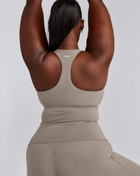 SoftMotion™ Racer Back Tank Top with Built in Bra Shelf | Warm Sand