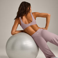 SoftMotion™ Scoop Back Bralette with White Logo | Dusty Purple