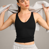 SoftMotion™ Scoop Neck Vest with Grey Logo | Black