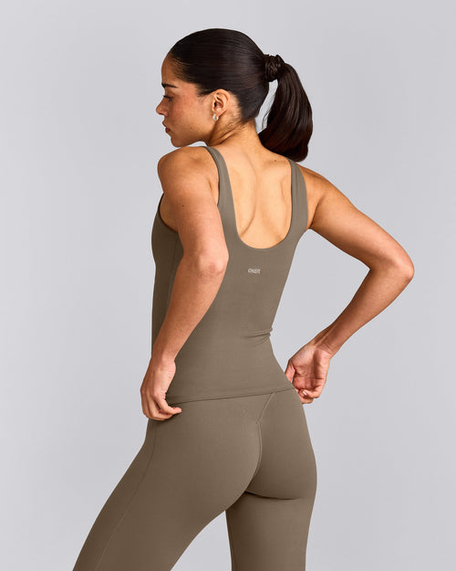 SoftMotion™ Scoop Neck Tank Top | Moss Brown
