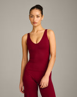 SoftMotion™ Scoop Neck Vest with Grey Logo | Ruby Red