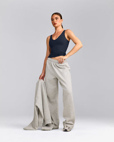 SoftMotion™ Scoop Neck Tank Top with Gray Logo | True Blue