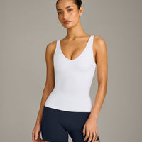 SoftMotion™ Scoop Neck Vest with Grey Logo | White