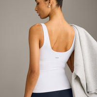 SoftMotion™ Scoop Neck Vest with Grey Logo | White