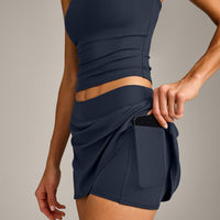 SoftMotion™ Skort with Pockets with Grey Logo | True Blue