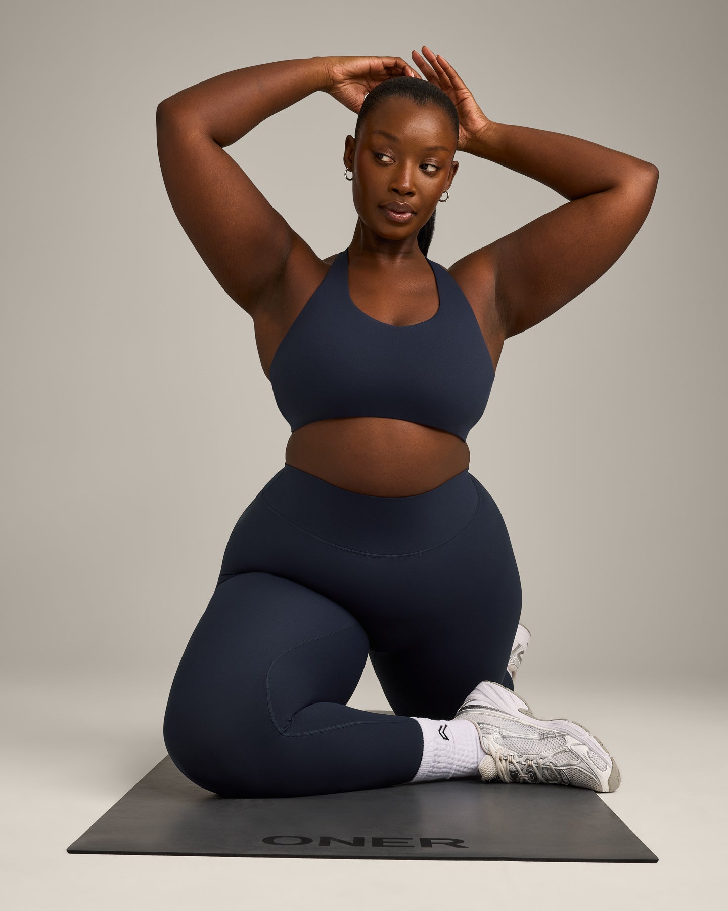 SoftMotion™ Sports Bra with Grey Logo | True Blue