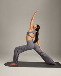 SoftMotion™ Straight Leg Bottoms with Grey Logo | Ash Grey