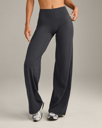 SoftMotion™ Straight Leg Bottoms with Grey Logo | Coal