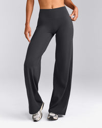 SoftMotion™ Straight Leg Pants with Gray Logo | Coal