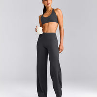 SoftMotion™ Straight Leg Pants with Gray Logo | Coal