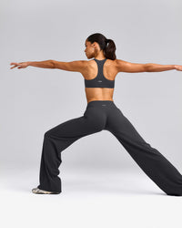SoftMotion™ Straight Leg Pants with Gray Logo | Coal