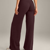 SoftMotion™ Straight Leg Bottoms with Grey Logo | Plum Brown