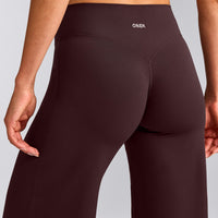 SoftMotion™ Straight Leg Pants with Gray Logo | Plum Brown