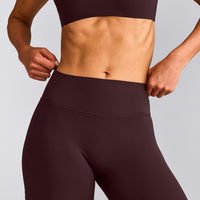 SoftMotion™ Straight Leg Pants with Gray Logo | Plum Brown