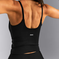 SoftMotion™ Strappy Tank Top with Built in Bra Shelf New Branding | Black