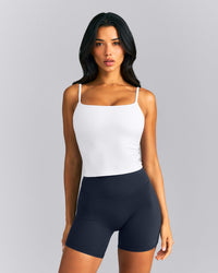 SoftMotion™ Strappy Mid Tank Top with Built in Bra Shelf New Branding | White