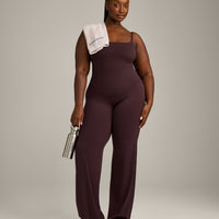 SoftMotion™ Strappy Mid Vest with Built in Bra Shelf with Grey Logo | Plum Brown