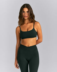 SoftMotion™ Strappy Sports Bra | Emerald Noir