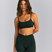 SoftMotion™ Strappy Sports Bra | Emerald Noir