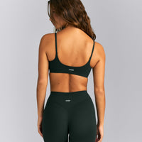 SoftMotion™ Strappy Sports Bra | Emerald Noir