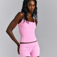 SoftMotion™ Strappy Tank Top with Built in Bra Shelf | Rose Pink