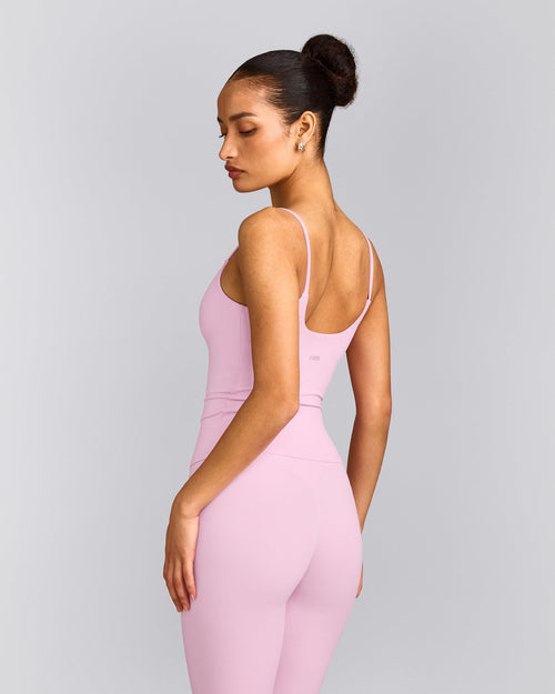 SoftMotion™ Strappy Tank Top with Built in Bra Shelf | Chalk Pink