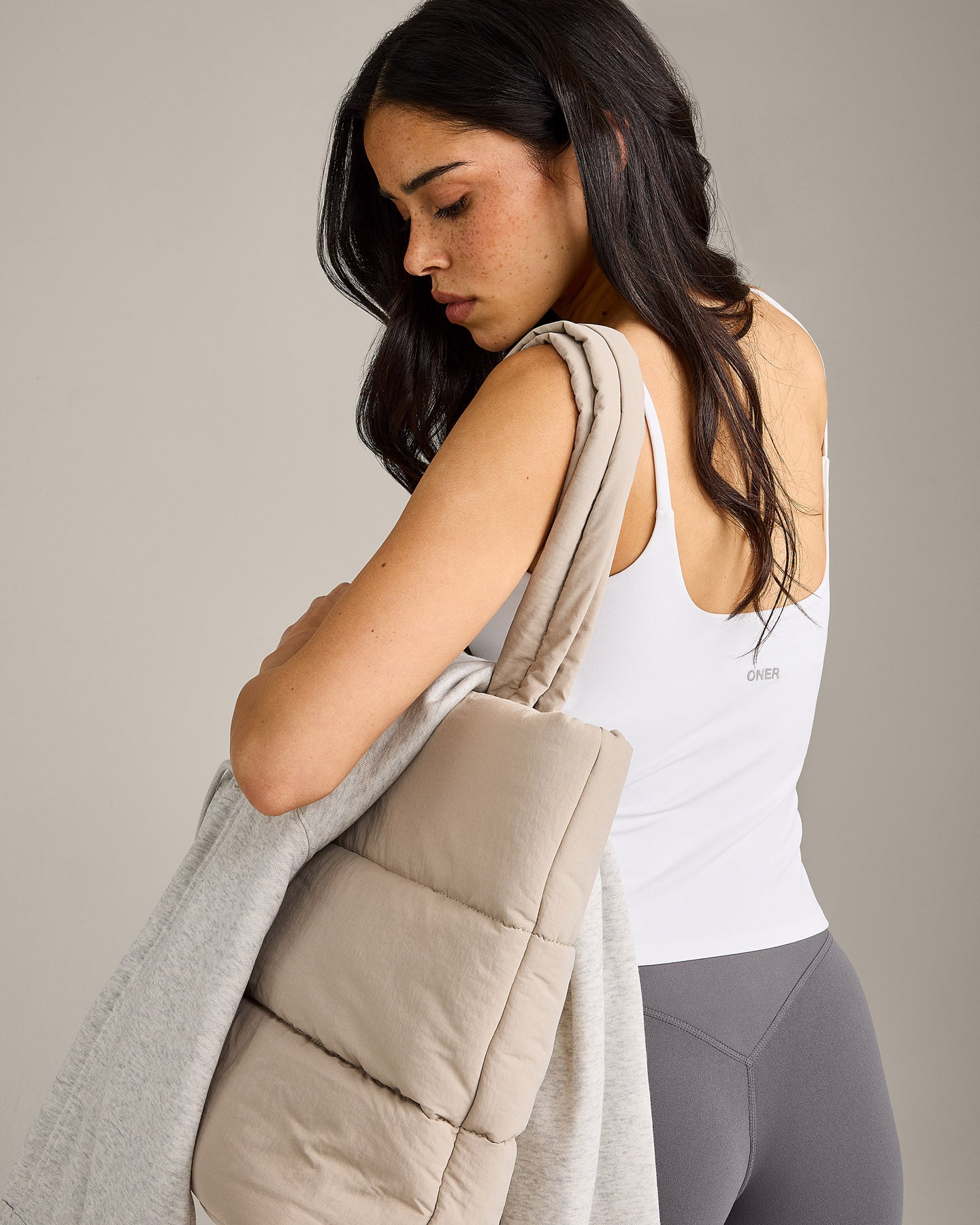 SoftMotion™ Strappy Vest with Built in Bra Shelf | White