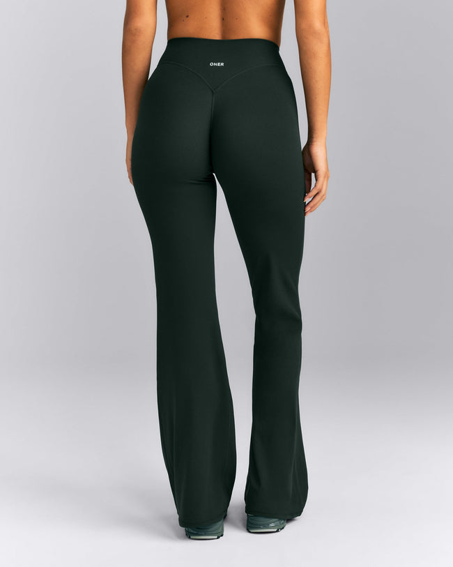 SoftMotion™ Wrap Flared Pants | Emerald Noir