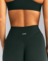 SoftMotion™ Wrap Flared Pants | Emerald Noir