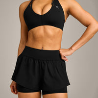 UnifiedMove™ Double Layer Shorts 5" with Reflective Logo | Black