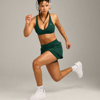 UnifiedMove Double Layer Shorts 5" with Reflective Logo | Racing Green