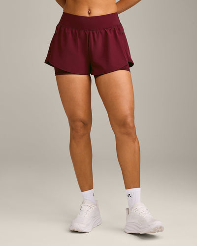 UnifiedMove™ Double Layer Shorts 5" with Reflective Logo | Rosewood