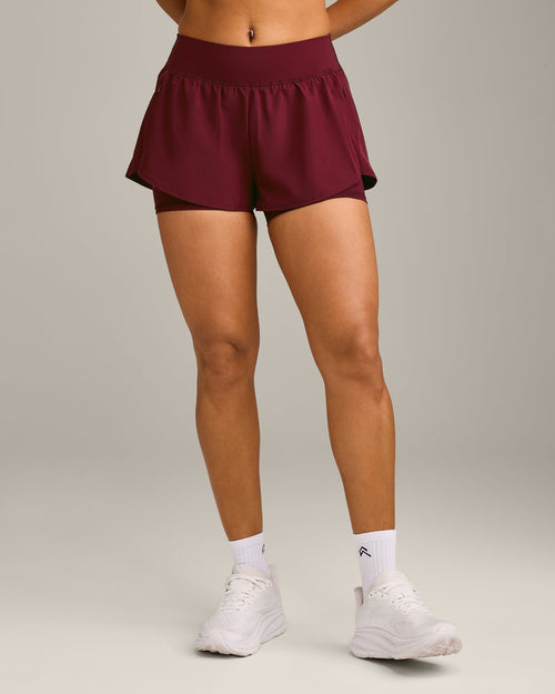 Oner Modal UnifiedMove Double Layer Shorts 5" with Reflective Logo | Rosewood