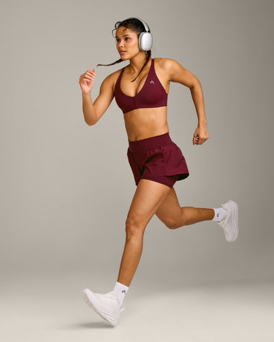 UnifiedMove Double Layer Shorts 5" with Reflective Logo | Rosewood