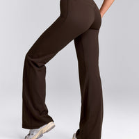 UnifiedMove™ Wrap Flared Pants with Reflective Logo | 70% Cocoa