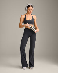 UnifiedMove Wrap Flared Bottoms with Reflective Logo | Coal