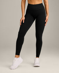 UnifiedMove High Waisted Leggings with Reflective Logo | Black