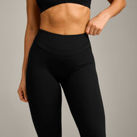 UnifiedMove High Waisted Leggings with Reflective Logo | Black