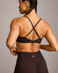 UnifiedMove Micro Bralette with Reflective Logo | 70% Cocoa