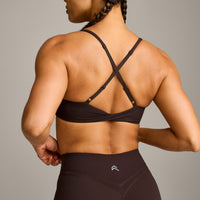 UnifiedMove Micro Bralette with Reflective Logo | 70% Cocoa