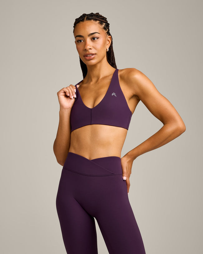 UnifiedMove™ Micro Bralette with Reflective Logo | Blackberry Purple