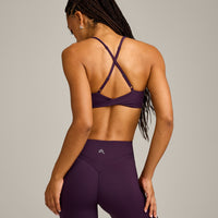 UnifiedMove™ Micro Bralette with Reflective Logo | Blackberry Purple