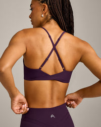 UnifiedMove™ Micro Bralette with Reflective Logo | Blackberry Purple