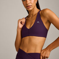 UnifiedMove™ Micro Bralette with Reflective Logo | Blackberry Purple